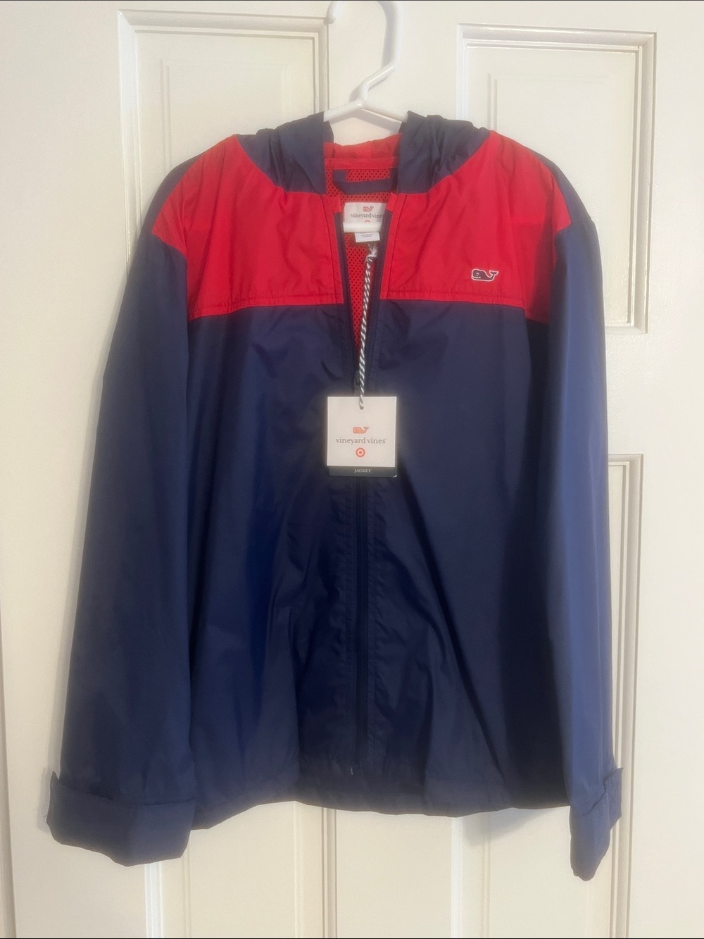 Vineyard Vines Red and Navy Kids Raincoat